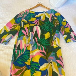 Boden Colorful Botanical Long Sleeve Dress